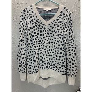 Loft Ann Taylor Leopard Print‎ Sweater Women's Wool Blend Size Petite Size Small